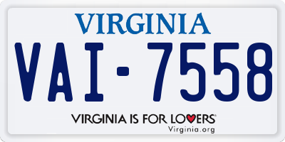 VA license plate VAI7558