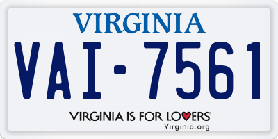 VA license plate VAI7561