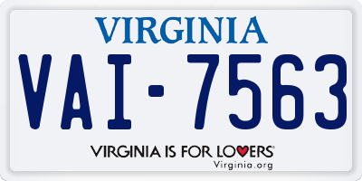 VA license plate VAI7563