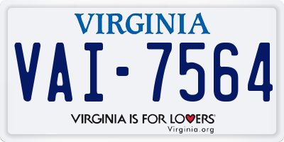 VA license plate VAI7564