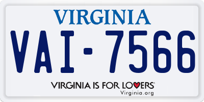 VA license plate VAI7566