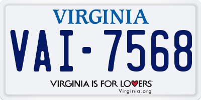 VA license plate VAI7568