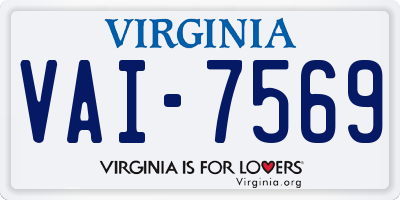 VA license plate VAI7569