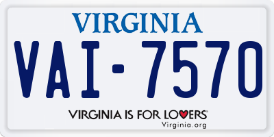 VA license plate VAI7570