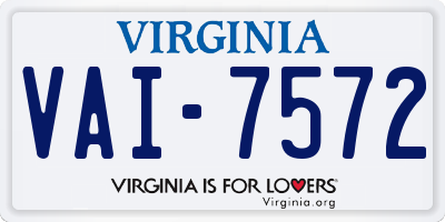 VA license plate VAI7572