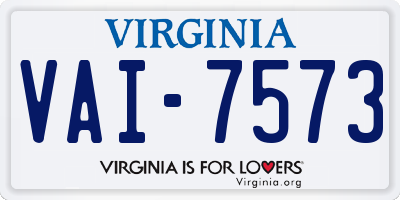 VA license plate VAI7573