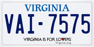 VA license plate VAI7575