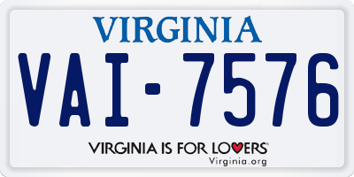 VA license plate VAI7576