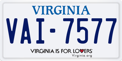 VA license plate VAI7577