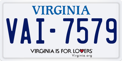 VA license plate VAI7579