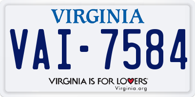 VA license plate VAI7584