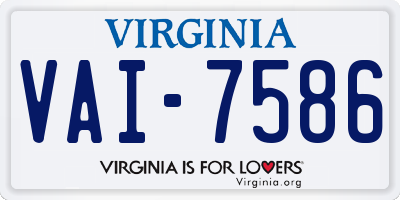 VA license plate VAI7586