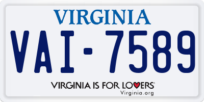 VA license plate VAI7589