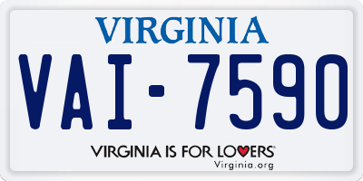 VA license plate VAI7590