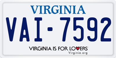VA license plate VAI7592
