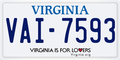 VA license plate VAI7593