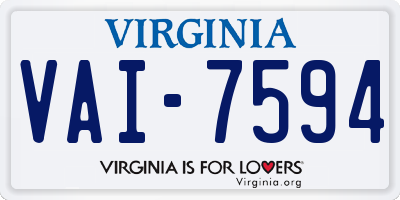 VA license plate VAI7594