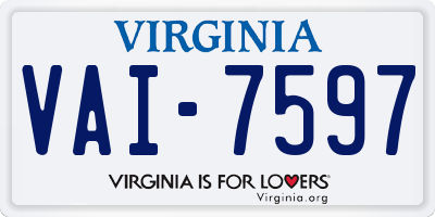 VA license plate VAI7597
