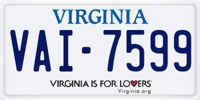 VA license plate VAI7599