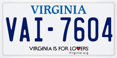 VA license plate VAI7604