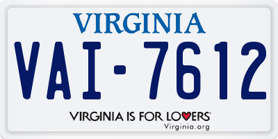 VA license plate VAI7612