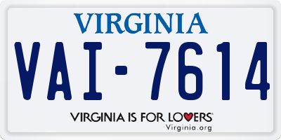 VA license plate VAI7614