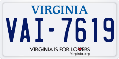 VA license plate VAI7619