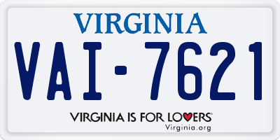 VA license plate VAI7621