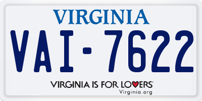 VA license plate VAI7622