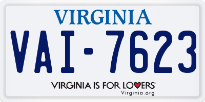 VA license plate VAI7623