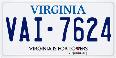 VA license plate VAI7624