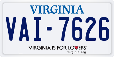 VA license plate VAI7626