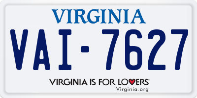 VA license plate VAI7627