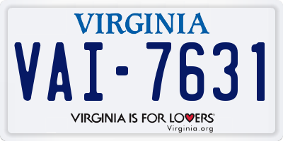 VA license plate VAI7631