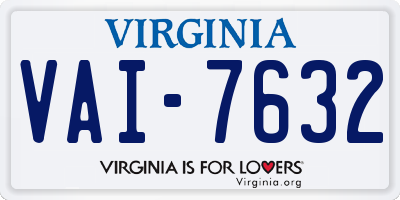 VA license plate VAI7632