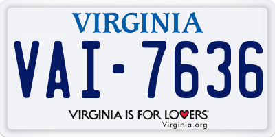 VA license plate VAI7636