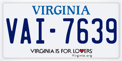 VA license plate VAI7639