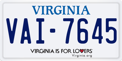 VA license plate VAI7645