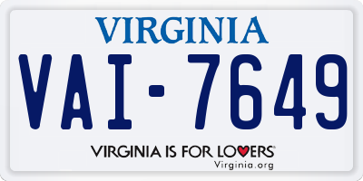 VA license plate VAI7649