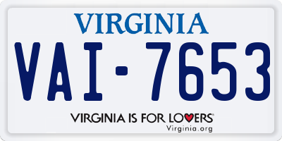 VA license plate VAI7653