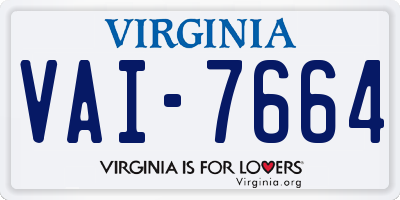 VA license plate VAI7664
