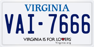 VA license plate VAI7666