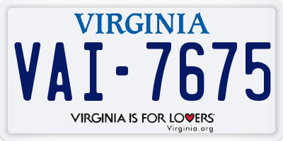 VA license plate VAI7675