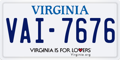 VA license plate VAI7676