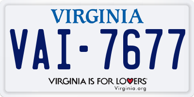 VA license plate VAI7677