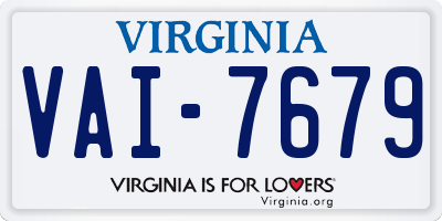 VA license plate VAI7679