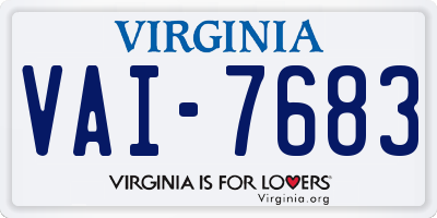 VA license plate VAI7683