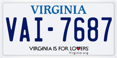 VA license plate VAI7687