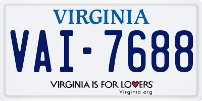 VA license plate VAI7688