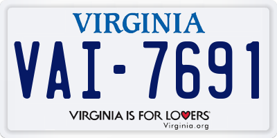 VA license plate VAI7691